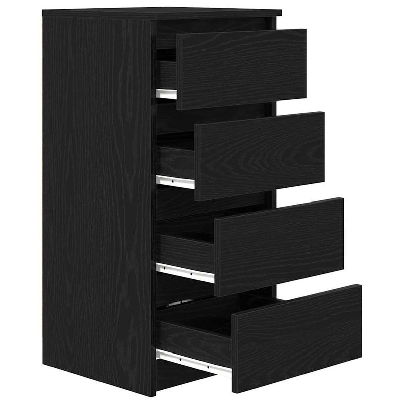 vidaXL fekete tölgy szerelt fa tálalószekrény 37,5x35x76 cm