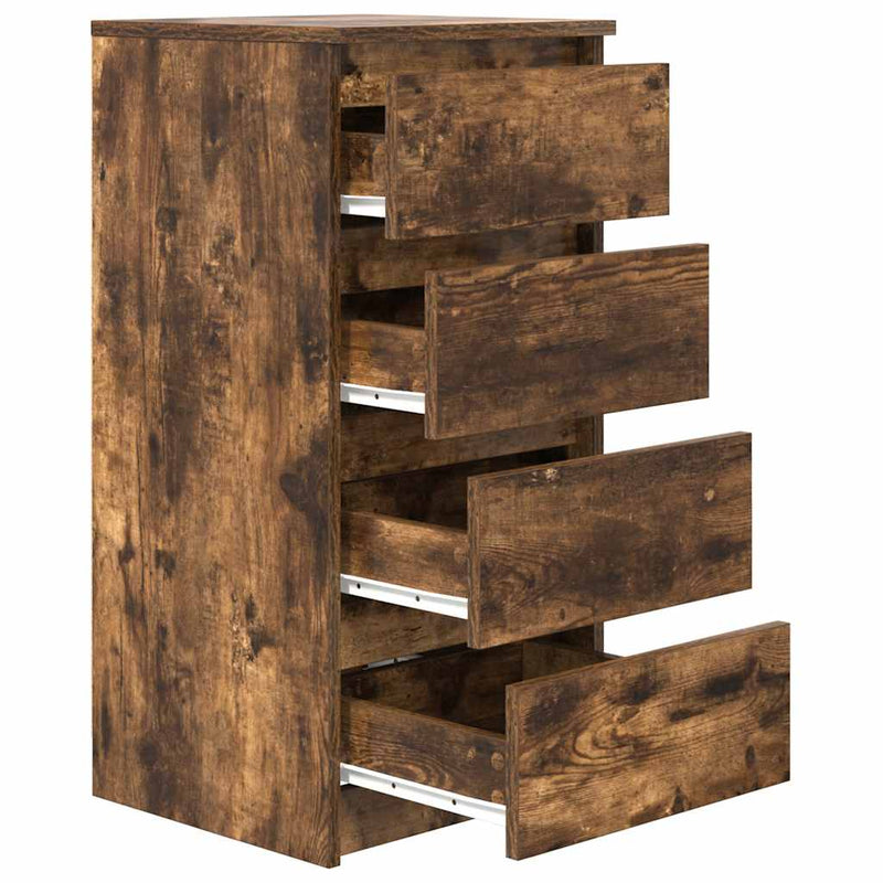 vidaXL füstös tölgy színű szerelt fa tálalószekrény 37,5x35x76 cm