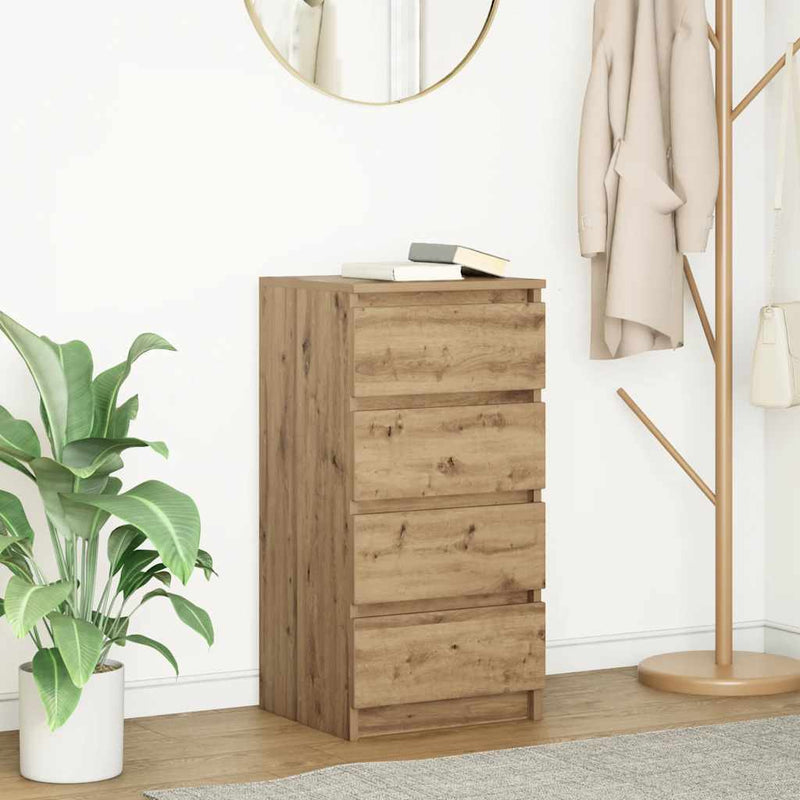 vidaXL kézműves tölgy színű szerelt fa tálalószekrény 37,5x35x76 cm