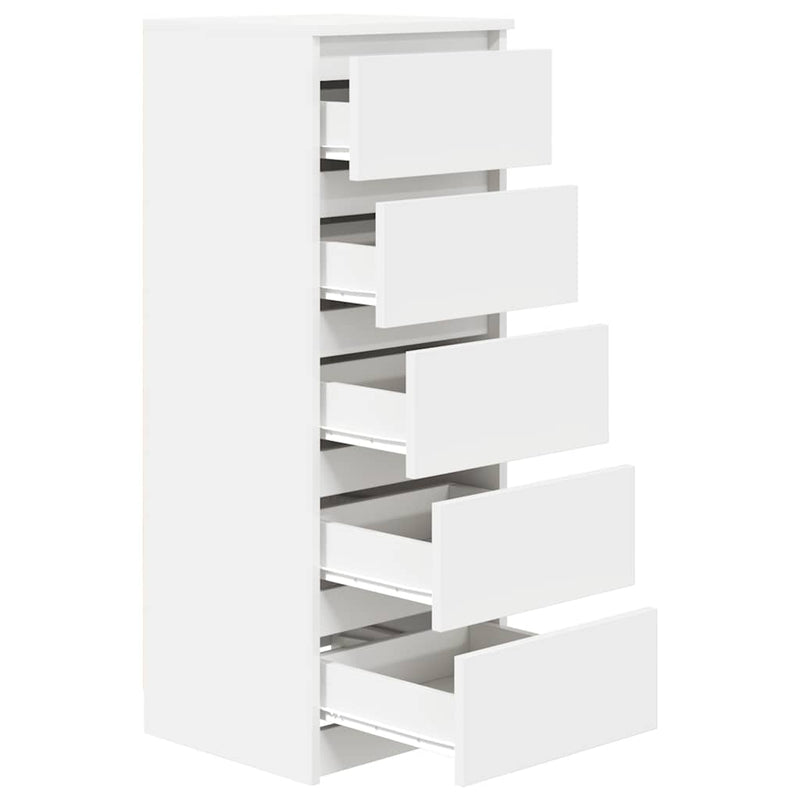 vidaXL fehér szerelt fa tálalószekrény fiókos 37,5x35x99 cm