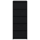 vidaXL fekete tölgy szerelt fa tálalószekrény fiókos 37,5x35x99 cm