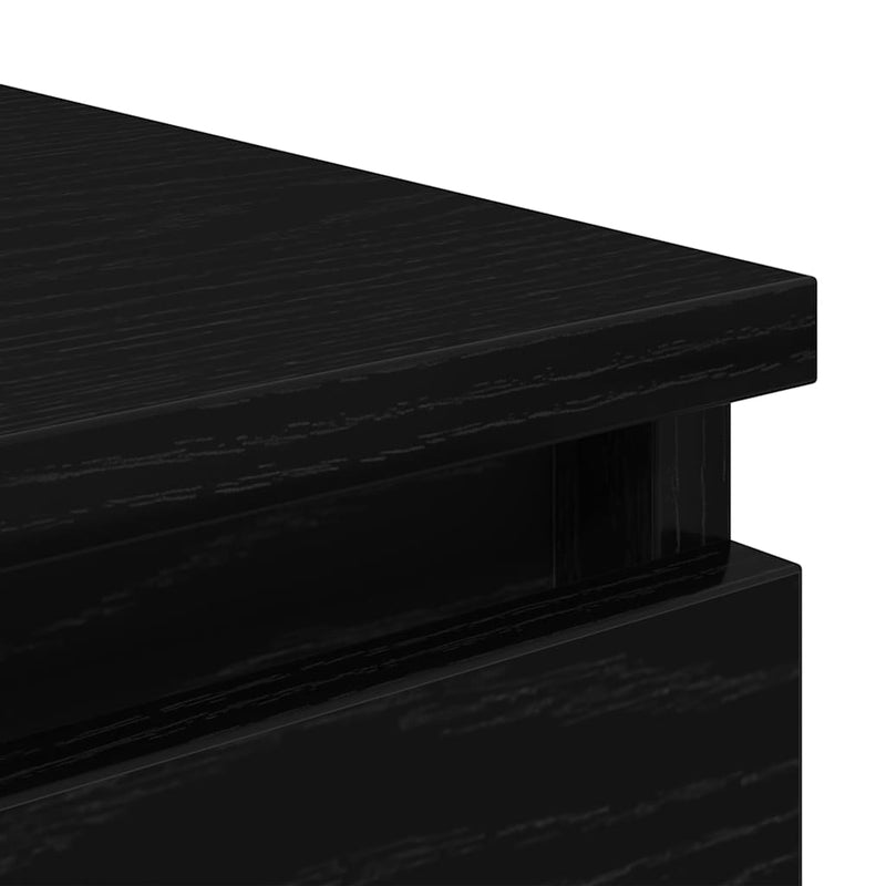 vidaXL fekete tölgy szerelt fa tálalószekrény fiókos 37,5x35x99 cm