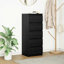 vidaXL fekete tölgy szerelt fa tálalószekrény fiókos 37,5x35x99 cm