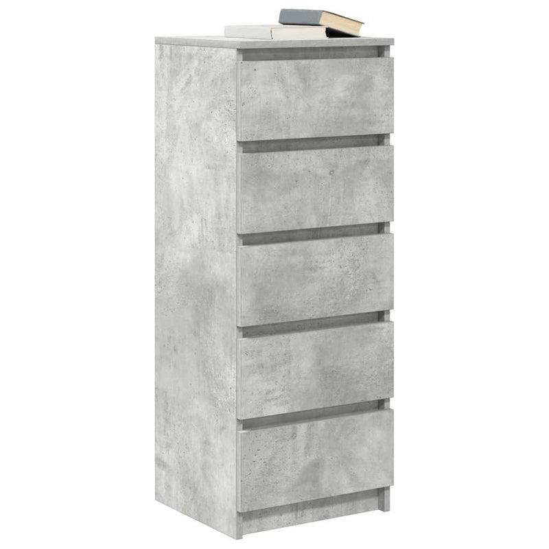 vidaXL betonszürke szerelt fa tálalószekrény fiókos 37,5x35x99 cm