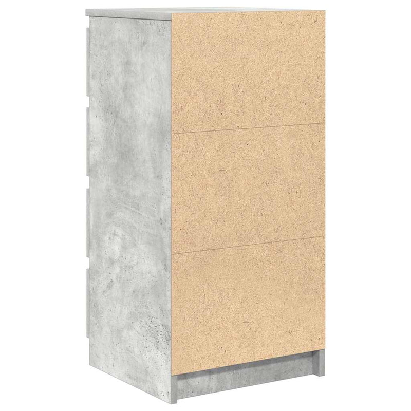 vidaXL betonszürke szerelt fa tálalószekrény fiókos 37,5x35x99 cm