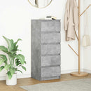 vidaXL betonszürke szerelt fa tálalószekrény fiókos 37,5x35x99 cm