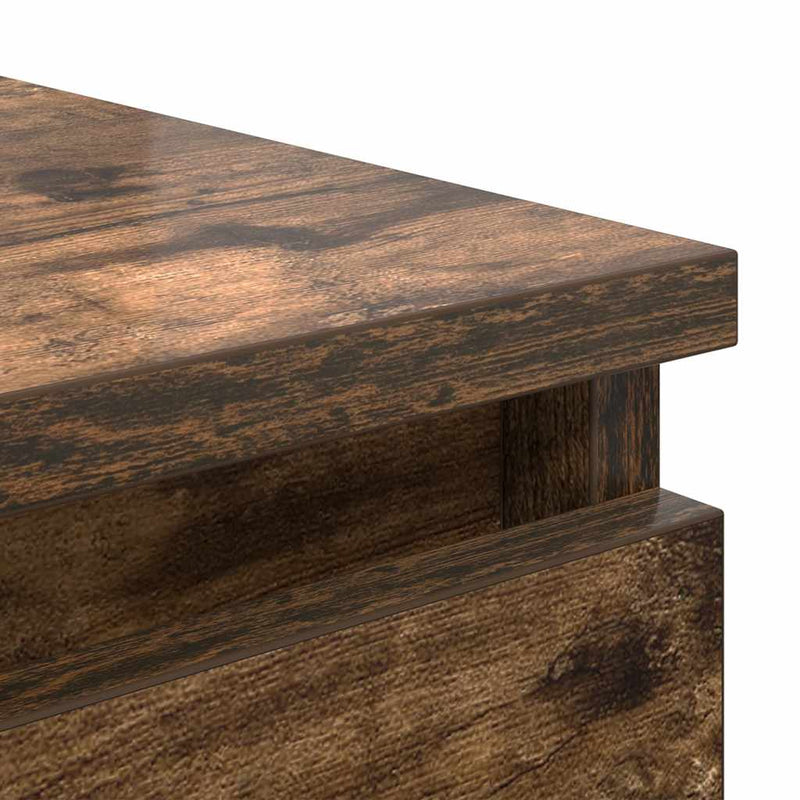 vidaXL füstölt tölgy szerelt fa tálalószekrény fiókos 37,5x35x99 cm