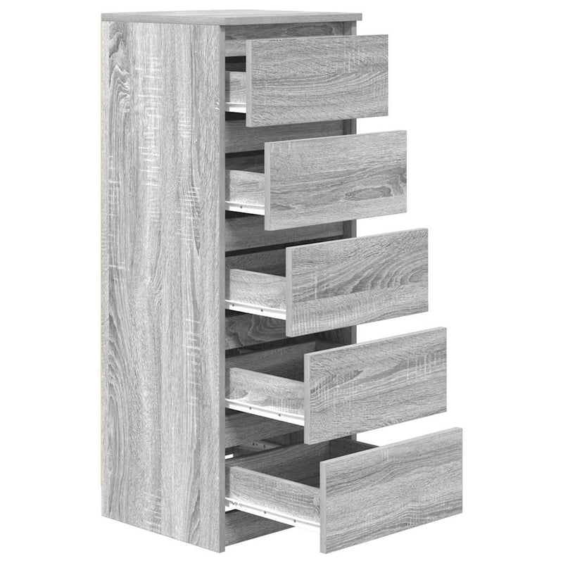 vidaXL szürke sonoma szerelt fa tálalószekrény fiókos 37,5x35x99 cm