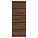 vidaXL barna tölgy szerelt fa tálalószekrény fiókos 37,5x35x99 cm