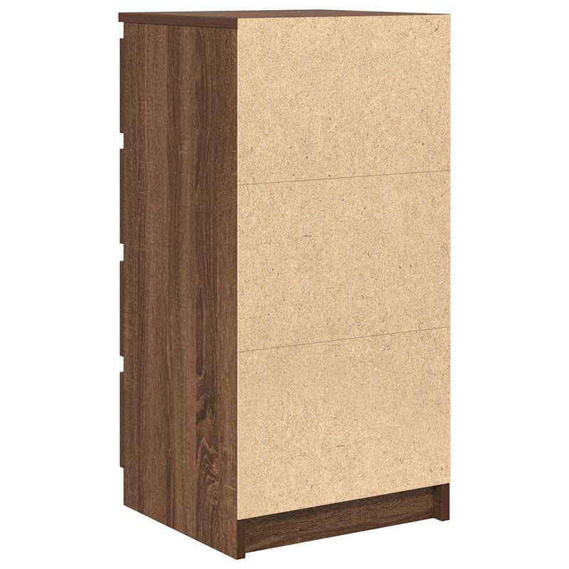vidaXL barna tölgy szerelt fa tálalószekrény fiókos 37,5x35x99 cm
