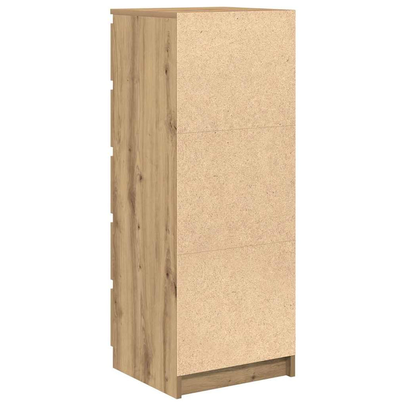 vidaXL kézműves tölgy szerelt fa tálalószekrény fiókos 37,5x35x99 cm