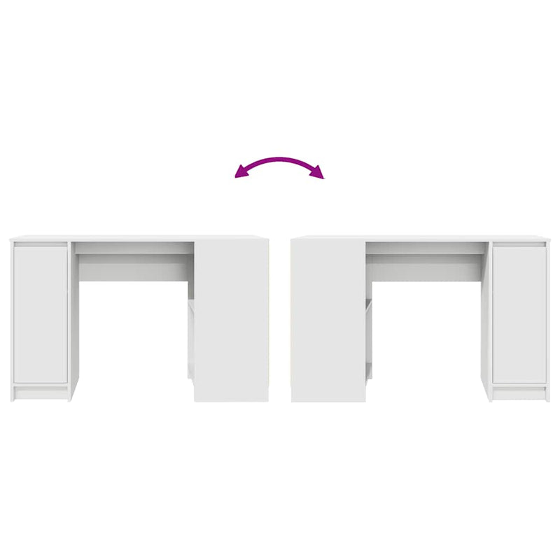 vidaXL fehér forgácslap íróasztal 120x42x76 cm