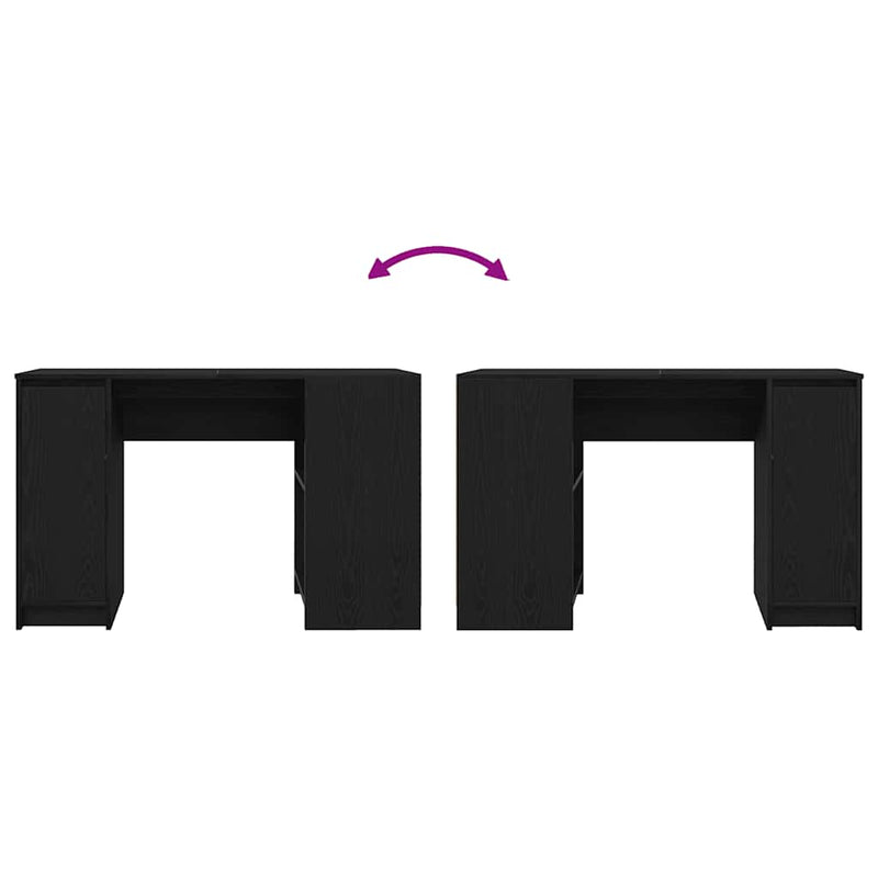 vidaXL fekete tölgy forgácslap íróasztal 120x42x76 cm