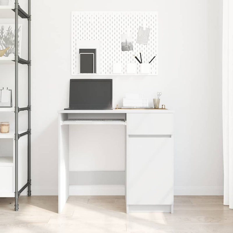 vidaXL fehér forgácslap íróasztal 86x49x76 cm