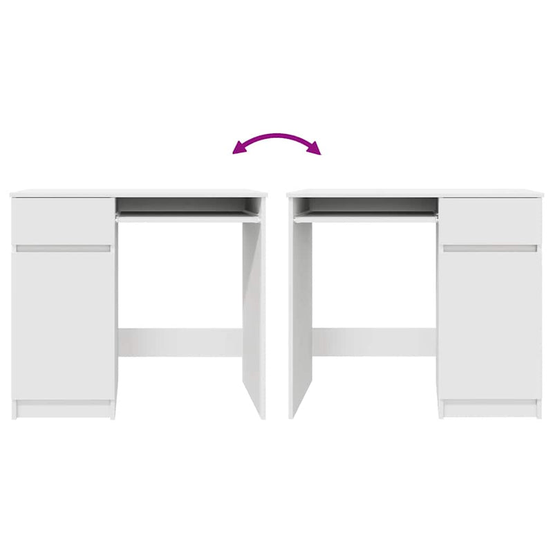 vidaXL fehér forgácslap íróasztal 86x49x76 cm