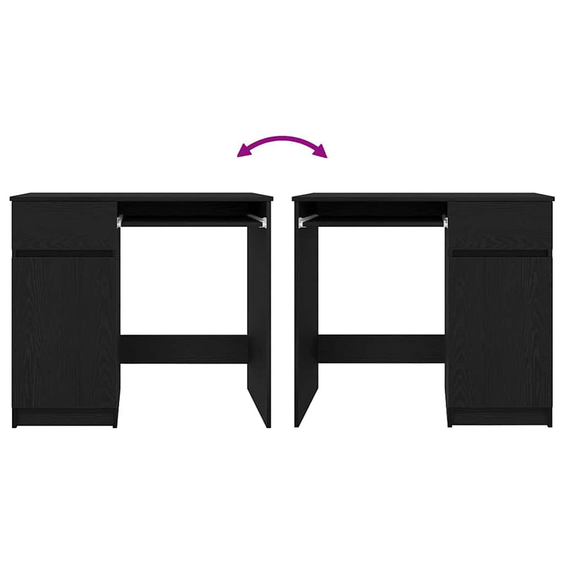 vidaXL fekete tölgy forgácslap íróasztal 86x49x76 cm