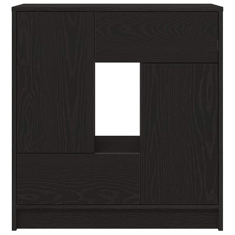 vidaXL fekete tölgy komód fiókokkal és ajtókkal 70,5x34x74,5 cm