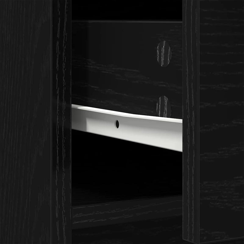 vidaXL fekete tölgy komód fiókokkal és ajtókkal 70,5x34x74,5 cm