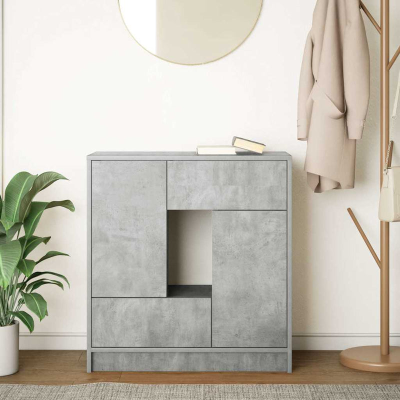 vidaXL betonszürke komód fiókokkal és ajtókkal 70,5x34x74,5 cm