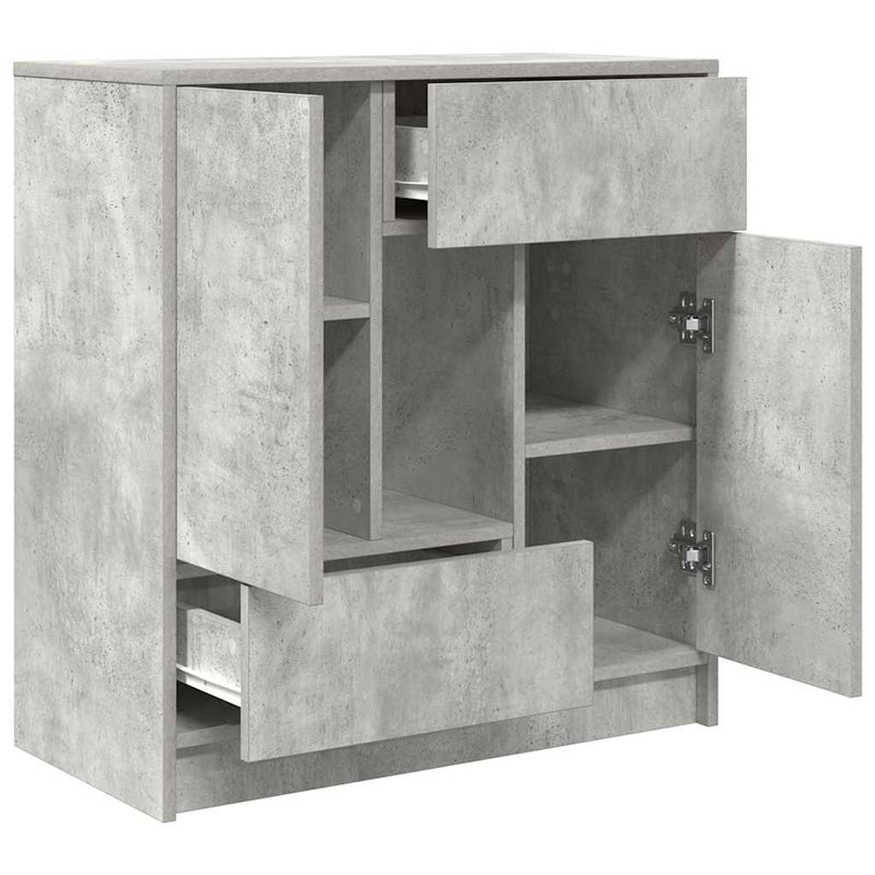 vidaXL betonszürke komód fiókokkal és ajtókkal 70,5x34x74,5 cm