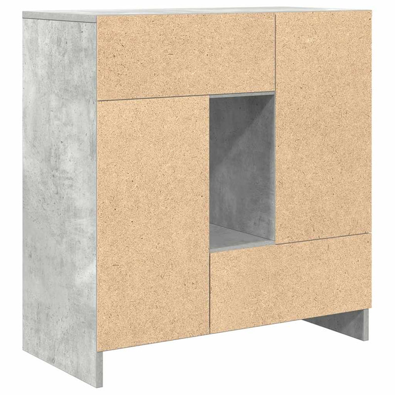 vidaXL betonszürke komód fiókokkal és ajtókkal 70,5x34x74,5 cm