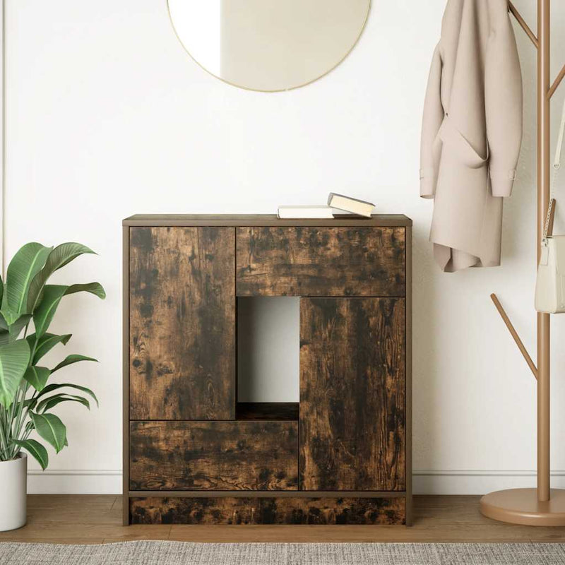 vidaXL füstölt tölgy komód fiókokkal és ajtókkal 70,5x34x74,5 cm