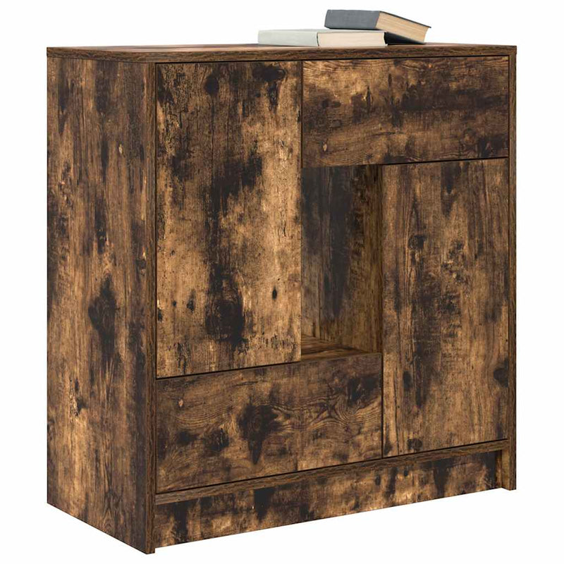 vidaXL füstölt tölgy komód fiókokkal és ajtókkal 70,5x34x74,5 cm