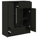 vidaXL fekete tölgy komód fiókokkal és ajtókkal 73x31x90 cm