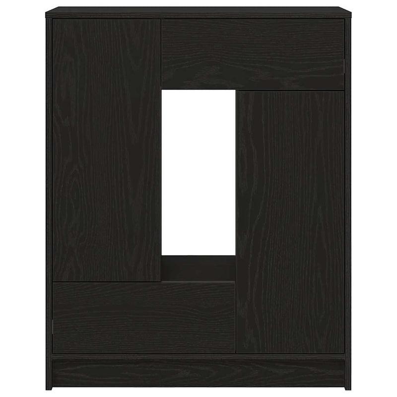 vidaXL fekete tölgy komód fiókokkal és ajtókkal 73x31x90 cm