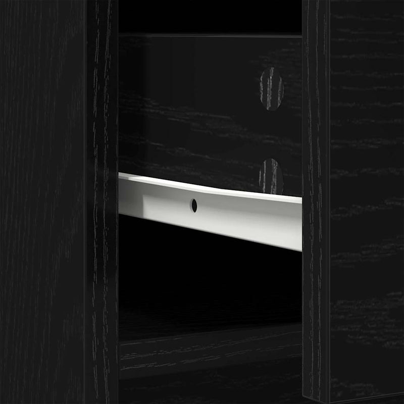 vidaXL fekete tölgy komód fiókokkal és ajtókkal 73x31x90 cm