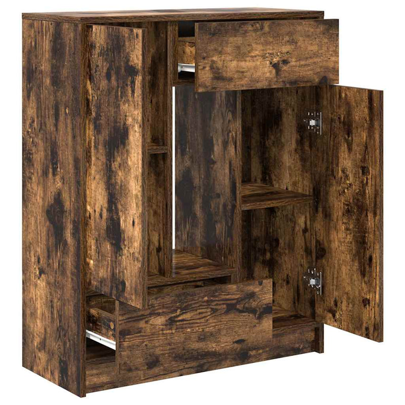 vidaXL füstölt tölgy komód fiókokkal és ajtókkal 73x31x90 cm