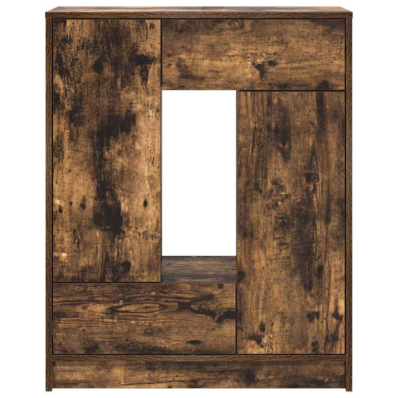 vidaXL füstölt tölgy komód fiókokkal és ajtókkal 73x31x90 cm