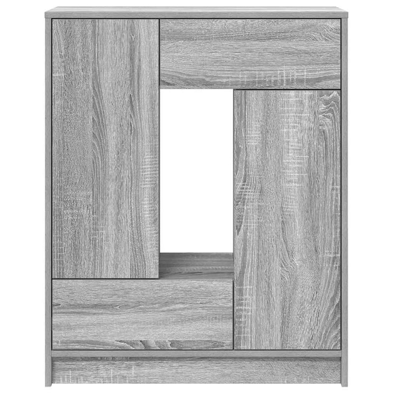 vidaXL szürke sonoma komód fiókokkal és ajtókkal 73x31x90 cm