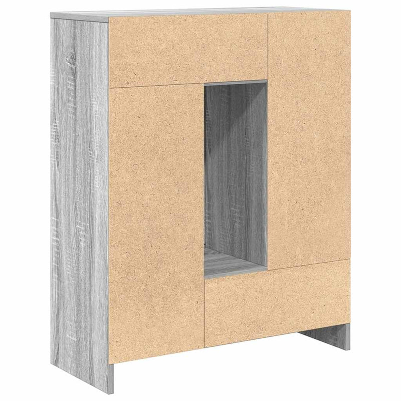 vidaXL szürke sonoma komód fiókokkal és ajtókkal 73x31x90 cm