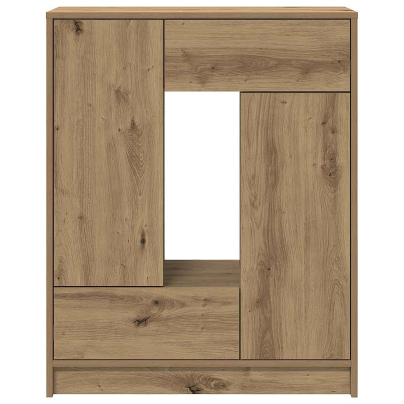 vidaXL kézműves tölgy komód fiókokkal és ajtókkal 73x31x90 cm