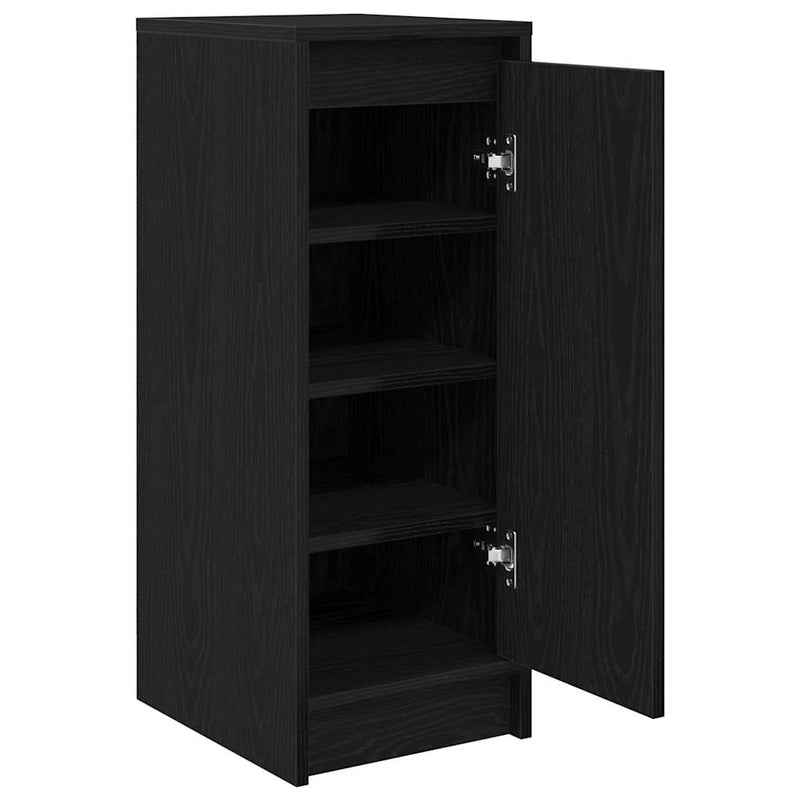 vidaXL fekete tölgy szerelt fa cipősszekrény 29,5x34x76 cm