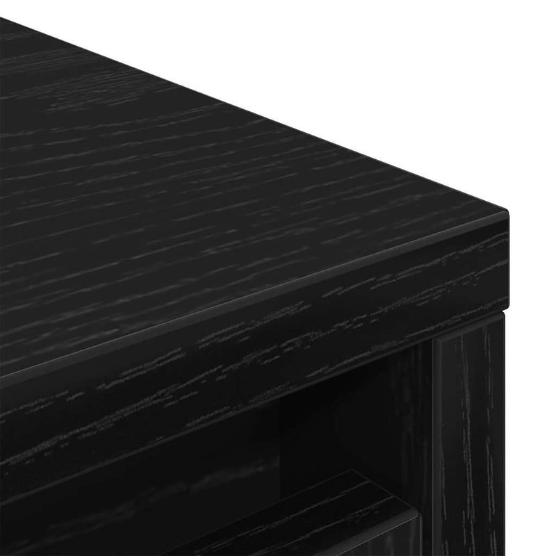 vidaXL fekete tölgy szerelt fa cipősszekrény 29,5x34x76 cm