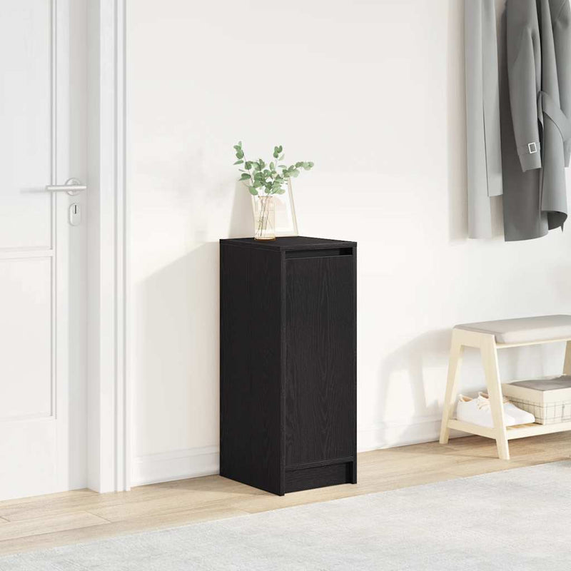 vidaXL fekete tölgy szerelt fa cipősszekrény 29,5x34x76 cm