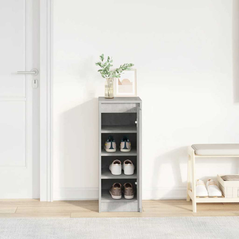 vidaXL betonszürke szerelt fa cipőszekrény 29,5x34x76 cm