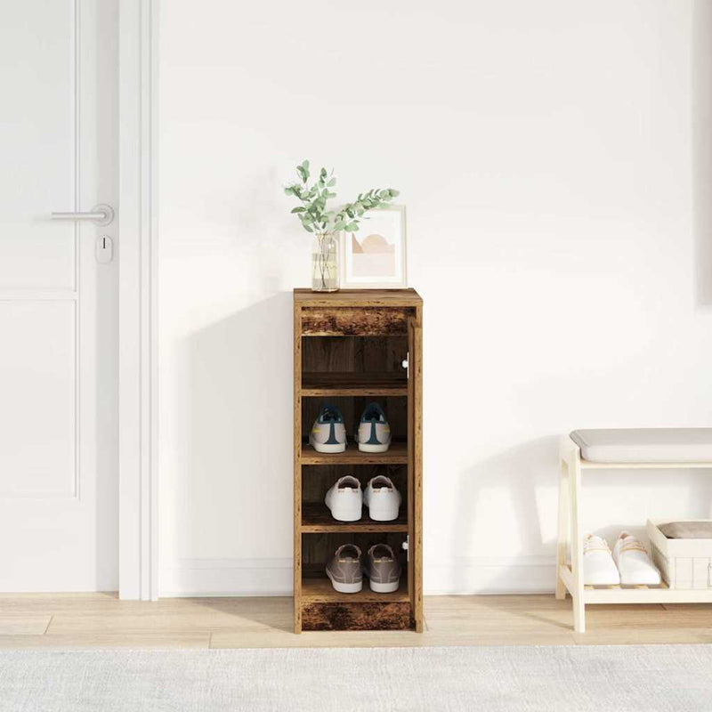 vidaXL antik fa színű szerelt fa cipősszekrény 29,5x34x76 cm