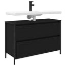 vidaXL fekete tölgy fürdőszobai mosdószekrény fiókokkal 90x34,5x60 cm