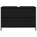 vidaXL fekete tölgy fürdőszobai mosdószekrény fiókokkal 90x34,5x60 cm