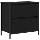 vidaXL fekete tölgy fürdőszobai mosdószekrény fiókokkal 60x34,5x60 cm