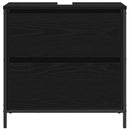 vidaXL fekete tölgy fürdőszobai mosdószekrény fiókokkal 60x34,5x60 cm