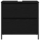 vidaXL fekete tölgy fürdőszobai mosdószekrény fiókokkal 60x34,5x60 cm