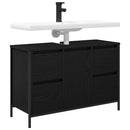 vidaXL fekete tölgy mosdószekrény fiókokkal 90x34,5x60 cm