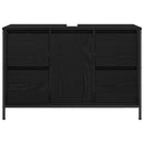vidaXL fekete tölgy mosdószekrény fiókokkal 90x34,5x60 cm