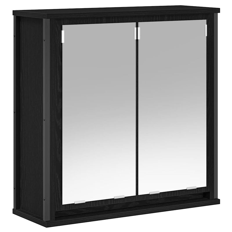 vidaXL fekete tölgy fürdőszoba fali szekrény tükörrel 60x21x60 cm