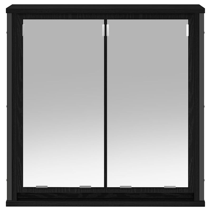 vidaXL fekete tölgy fürdőszoba fali szekrény tükörrel 60x21x60 cm