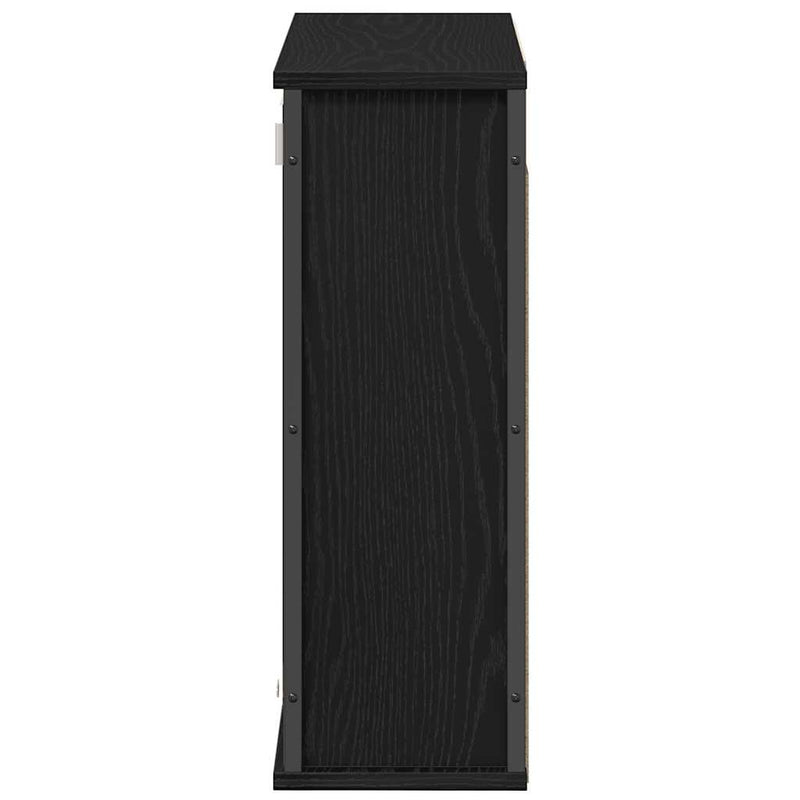 vidaXL fekete tölgy fürdőszoba fali szekrény tükörrel 60x21x60 cm
